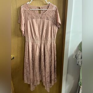Torrid Blush Lace Midi Dress 1x (14-16)